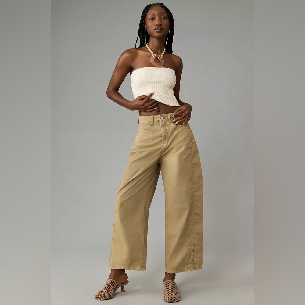 Anthropologie Wide-Leg Pants in Khaki